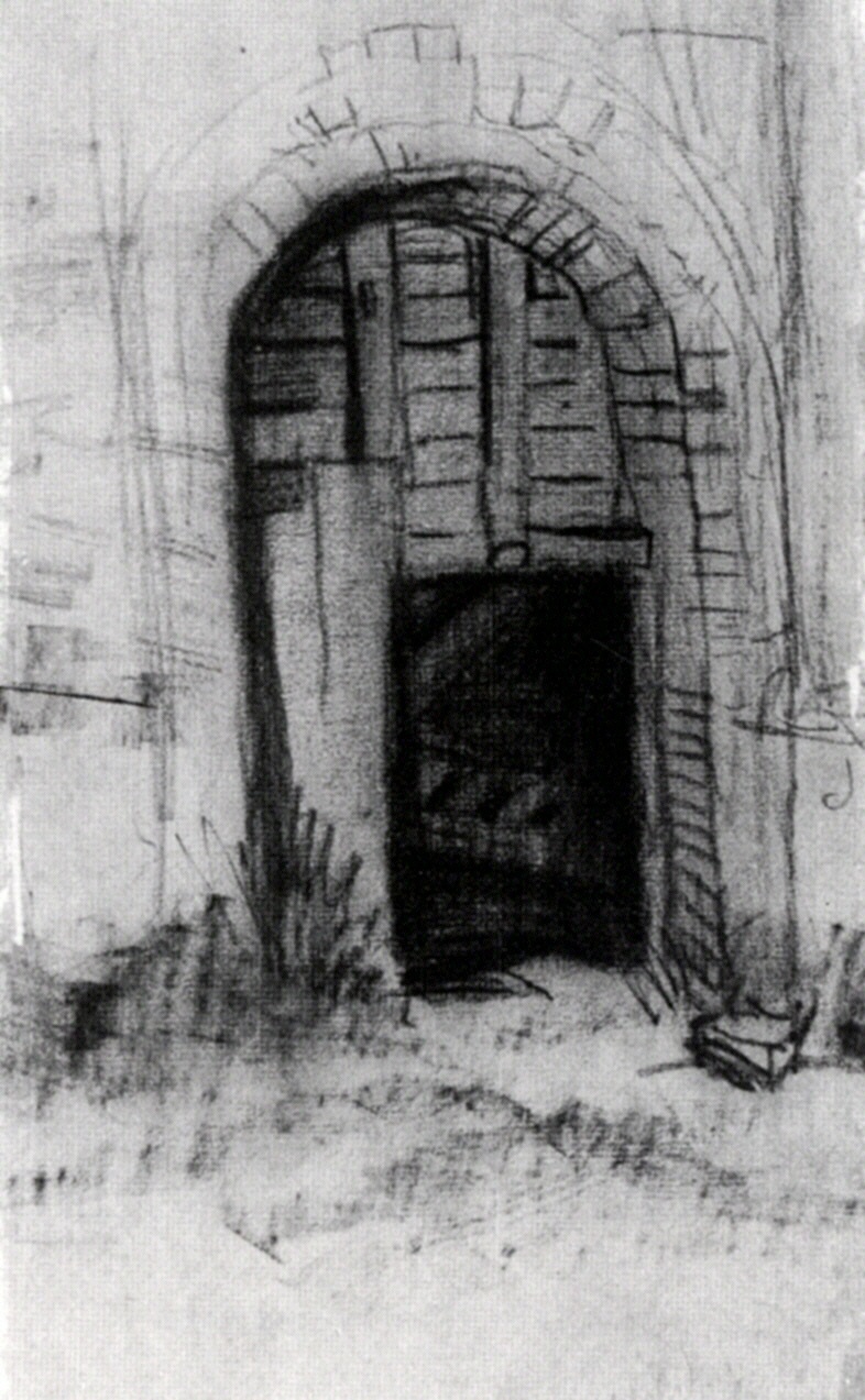 Entrance to the Old Tower (1885) Vincent van Gogh tablo - Dekolata