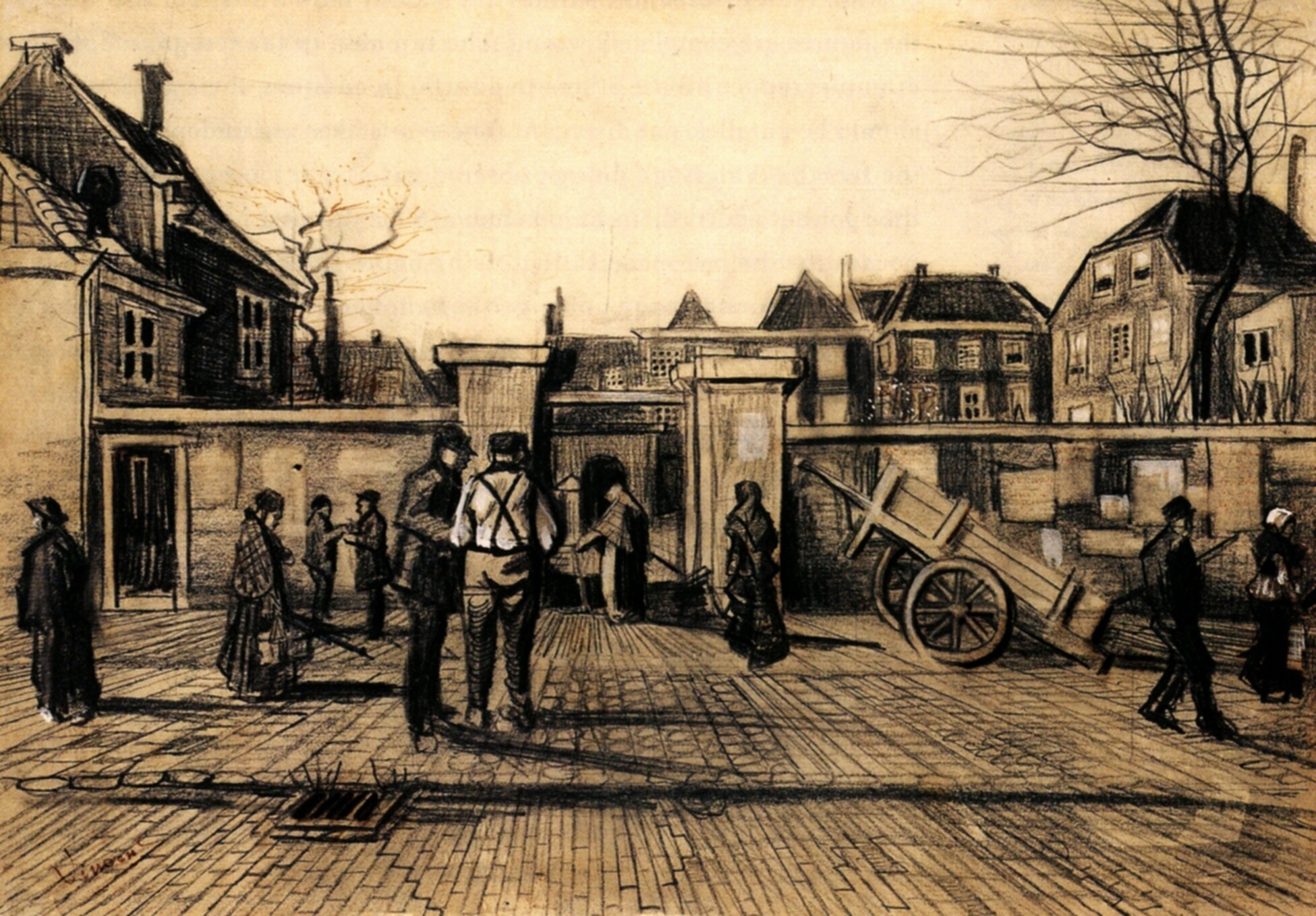 Entrance to the Pawn Bank, The Hague (1882) Vincent van Gogh tablo - Dekolata