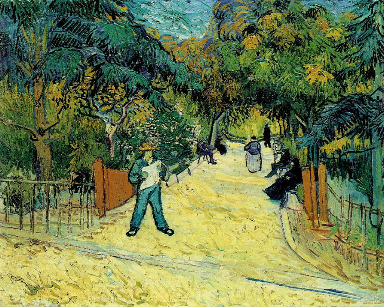 Entrance to the Public Garden in Arles (1888) Vincent van Gogh tablo - Dekolata
