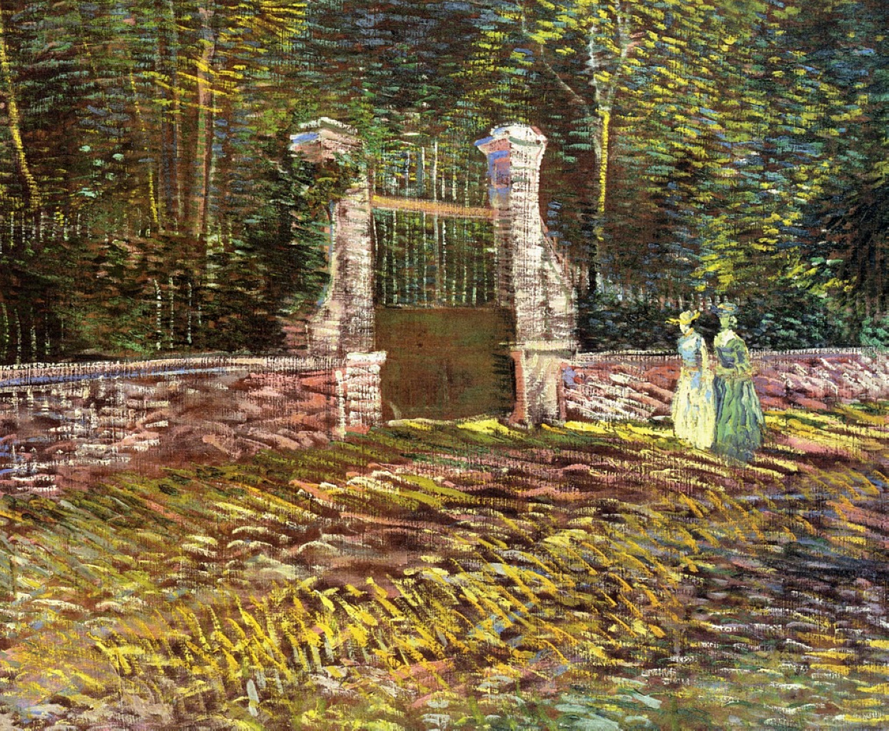 Entrance to the Voyer d'Argenson Park at Asnieres (1887) Vincent van Gogh tablo - Dekolata