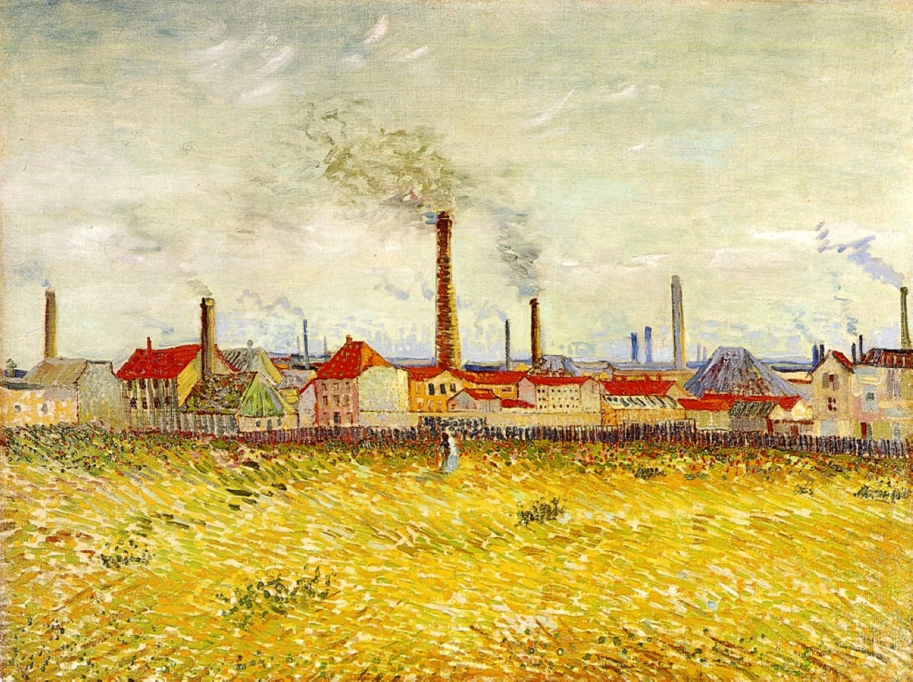 Factories at Asnieres, Seen from the Quai de Clichy (1887) Vincent van Gogh tablo - Dekolata