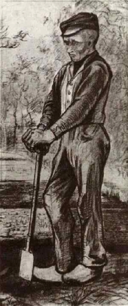 Farmer Leaning on his Spade (1881) Vincent van Gogh tablo - Dekolata