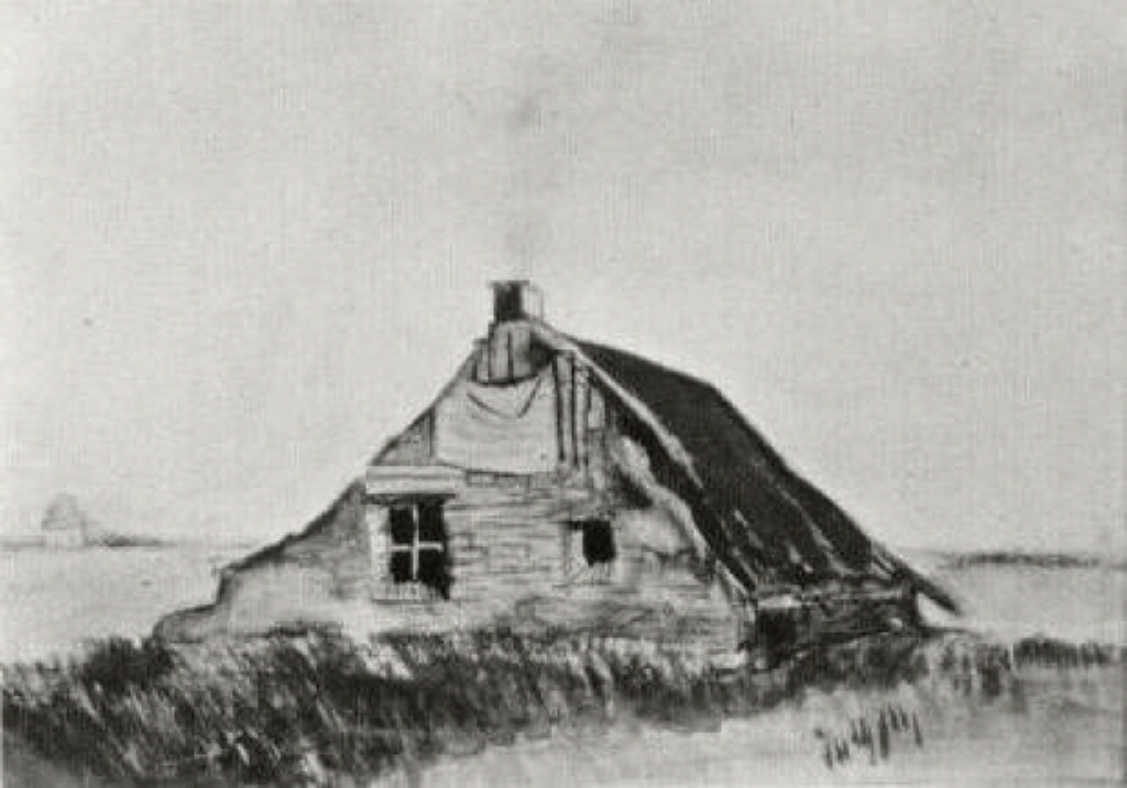 Farmhouse (1883) Vincent van Gogh tablo - Dekolata
