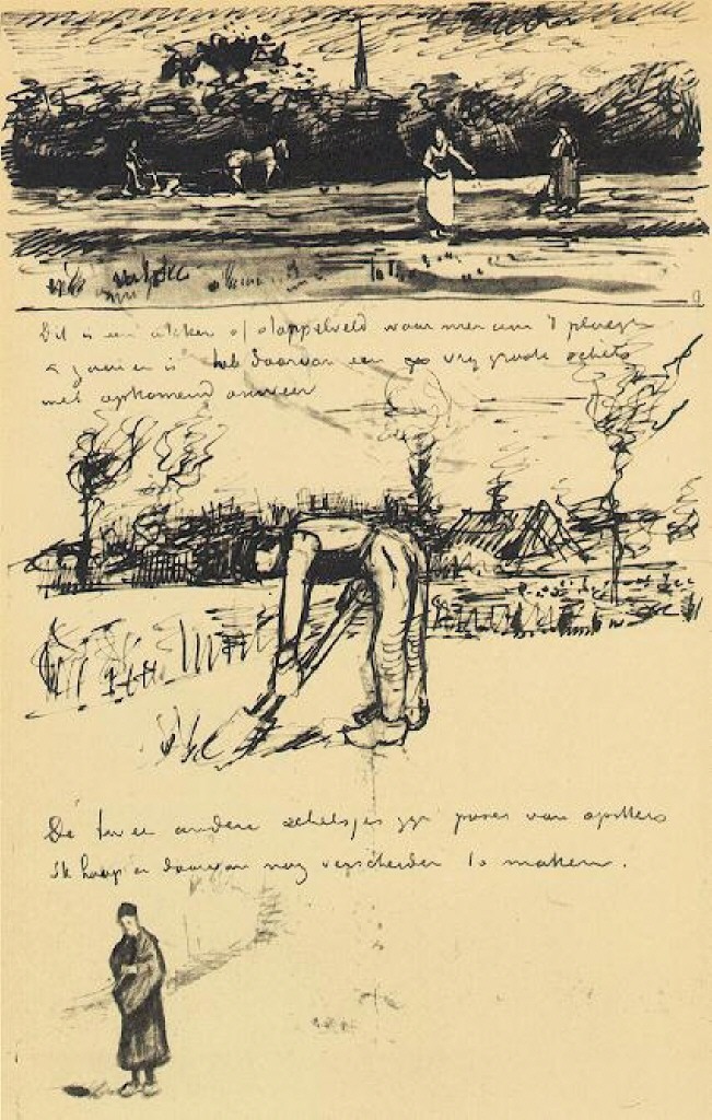 Field in a Thunderstorm (1881) Vincent van Gogh tablo - Dekolata