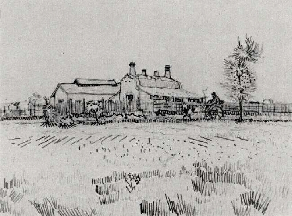 Field with Factory (1888) Vincent van Gogh tablo - Dekolata