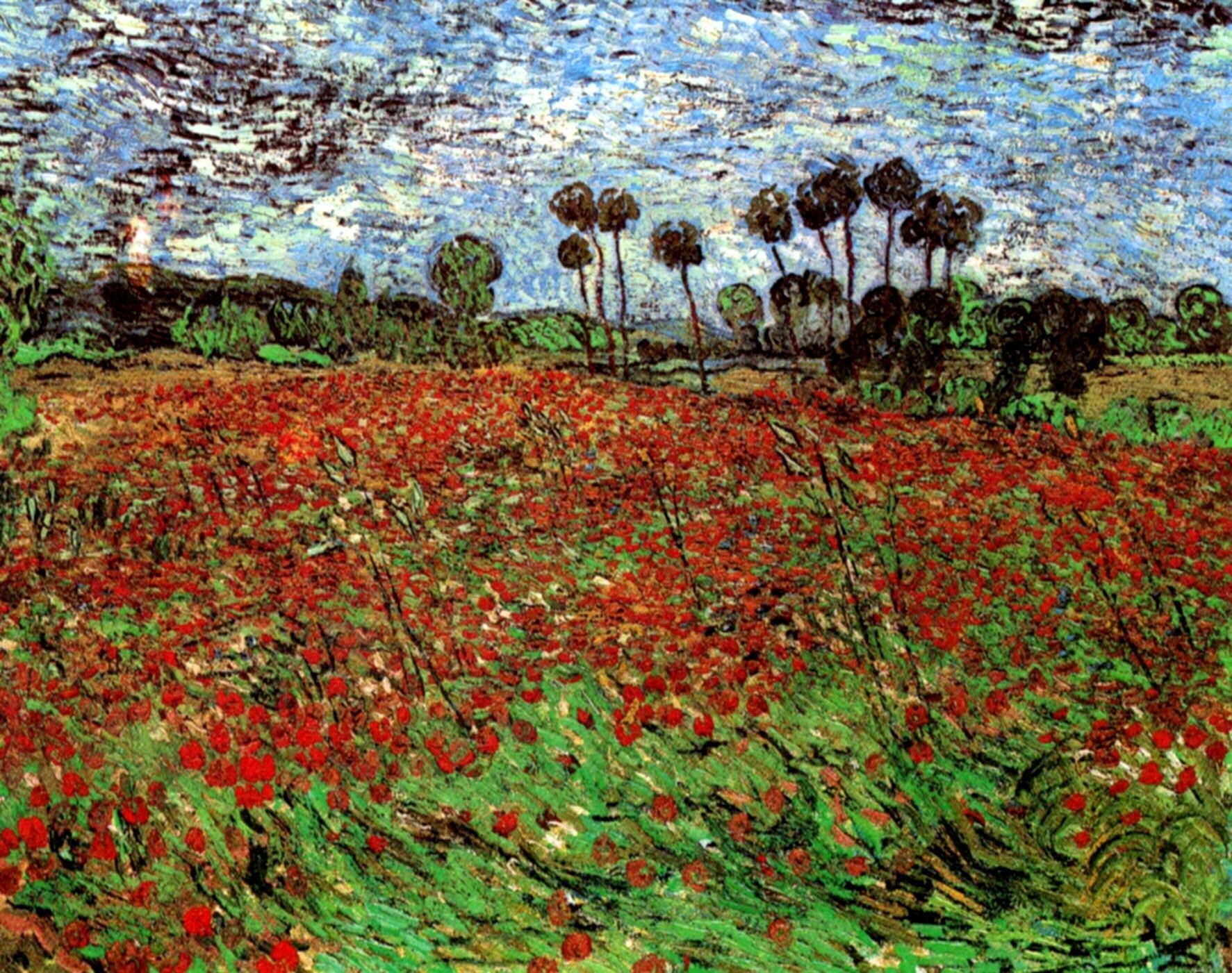 Field with Poppies (1890) Vincent van Gogh tablo - Dekolata