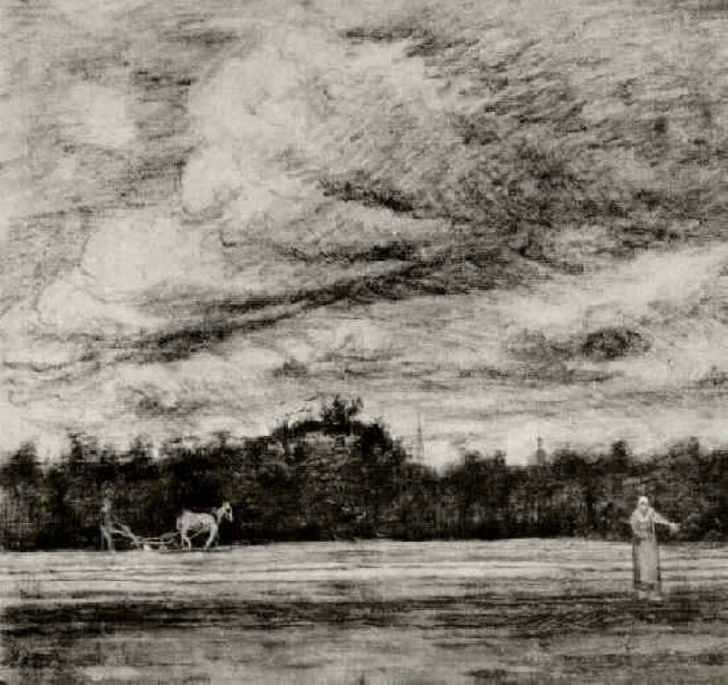 Field with Thunderstorm (1881) Vincent van Gogh tablo - Dekolata