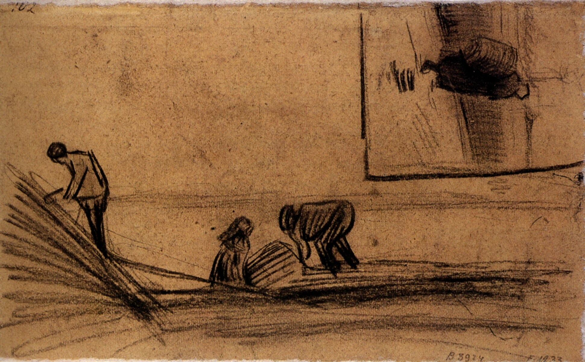 Figures in a Winter Landscape (1883) Vincent van Gogh tablo - Dekolata