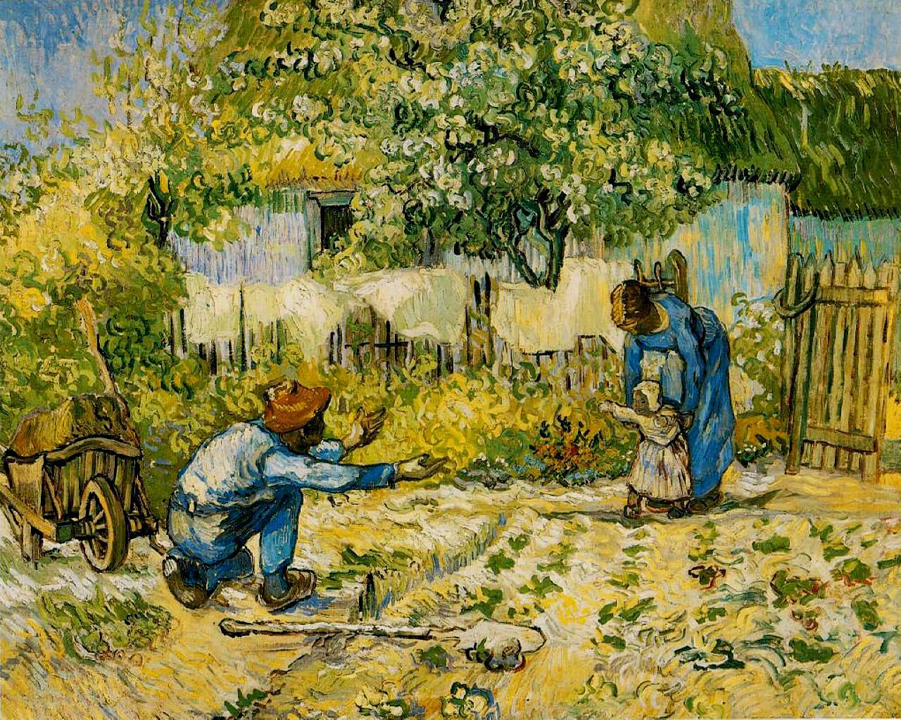 First Steps (after Millet) (1890) Vincent van Gogh tablo - Dekolata