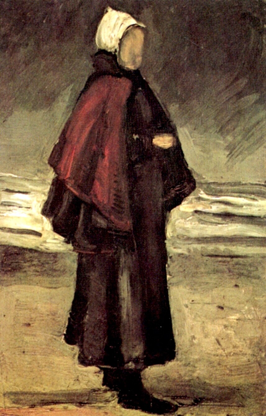 Fisherman's Wife on the Beach (1882) Vincent van Gogh tablo - Dekolata
