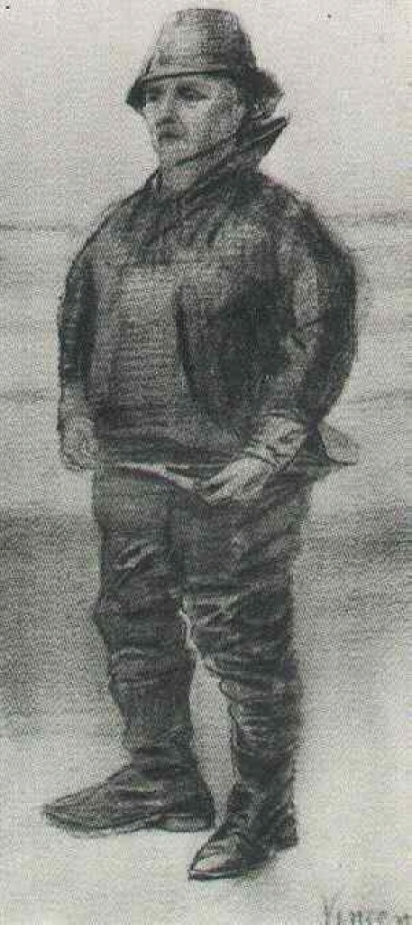 Fisherman in Jacket with Upturned Collar (1883) Vincent van Gogh tablo - Dekolata