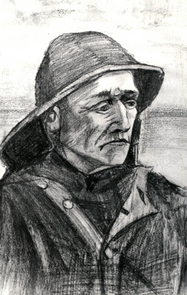 Fisherman with Sou'wester, head (1883) Vincent van Gogh tablo - Dekolata