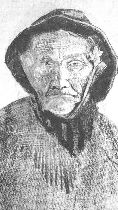 Fisherman with Sou'wester (1883) Vincent van Gogh tablo - Dekolata