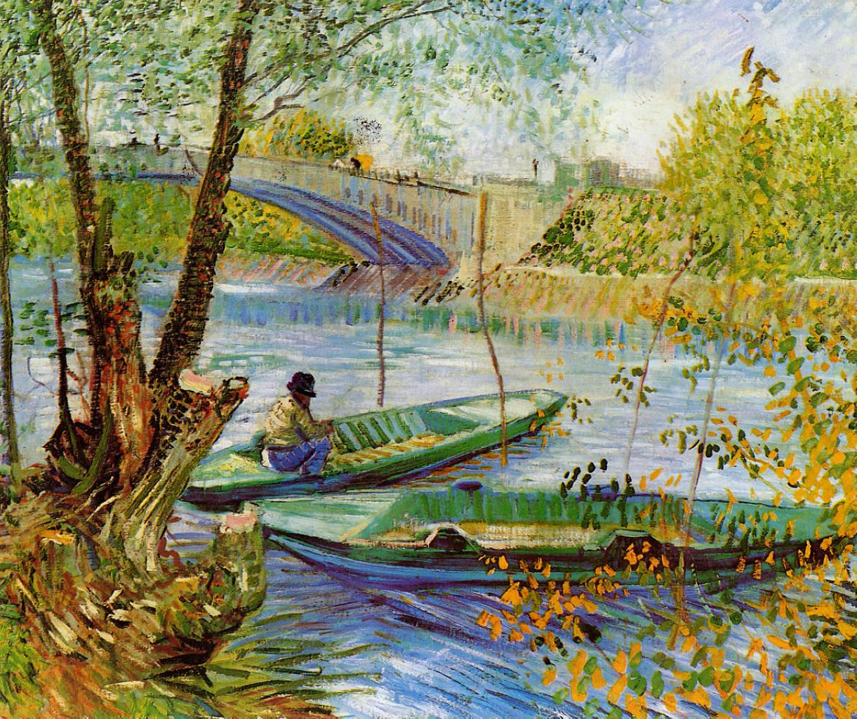 Fishing in the Spring (1887) – Vincent van Gogh Tablo