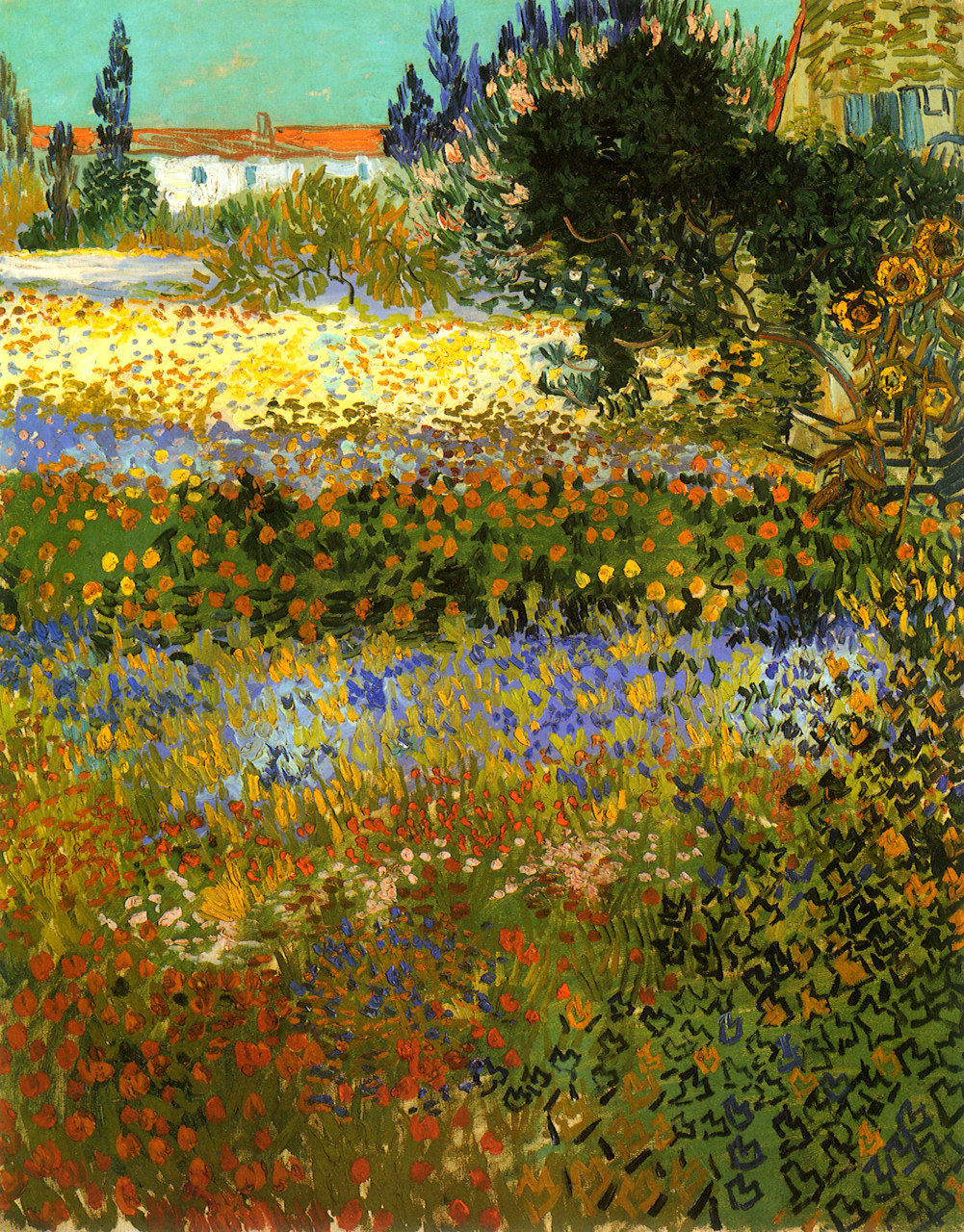 Flowering Garden (1888) Vincent van Gogh tablo - Dekolata