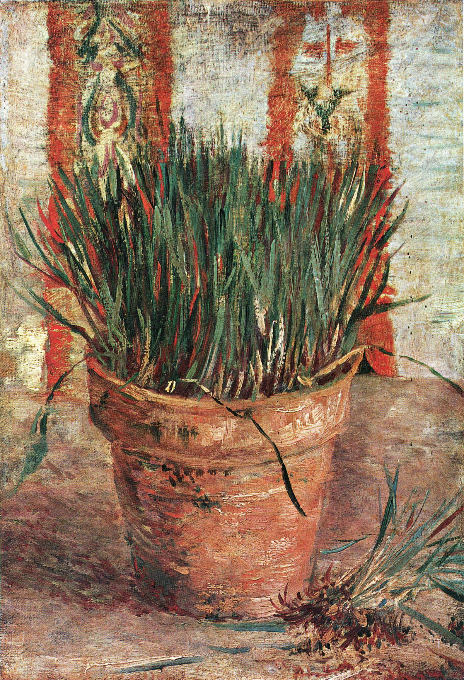 Flowerpot with Chives (1887) Vincent van Gogh tablo - Dekolata