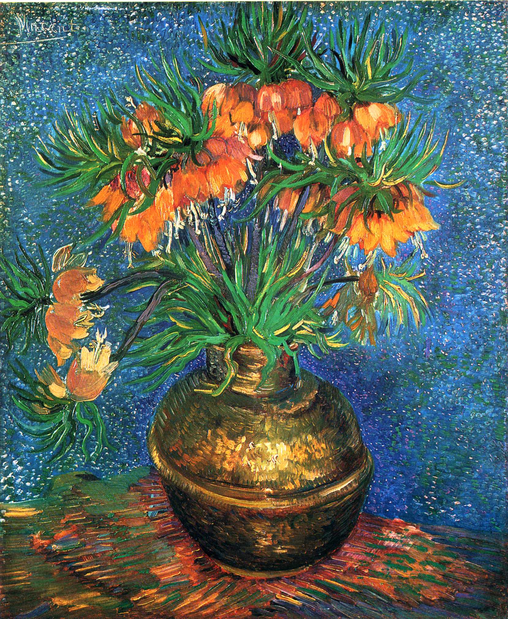 Fritillaries in a Copper Vase (1887) Vincent van Gogh tablo - Dekolata