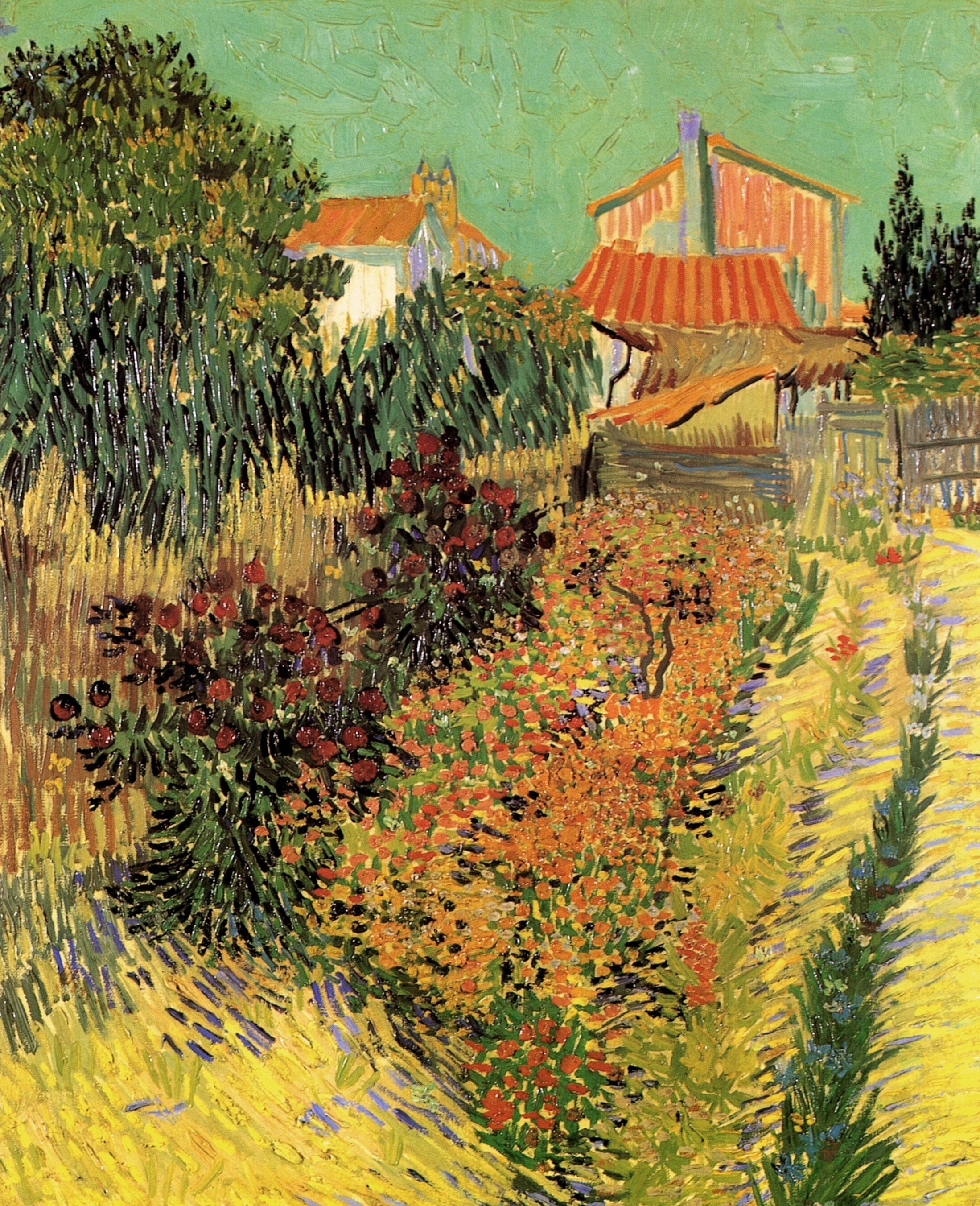 Garden Behind a House (1888) Vincent van Gogh tablo - Dekolata