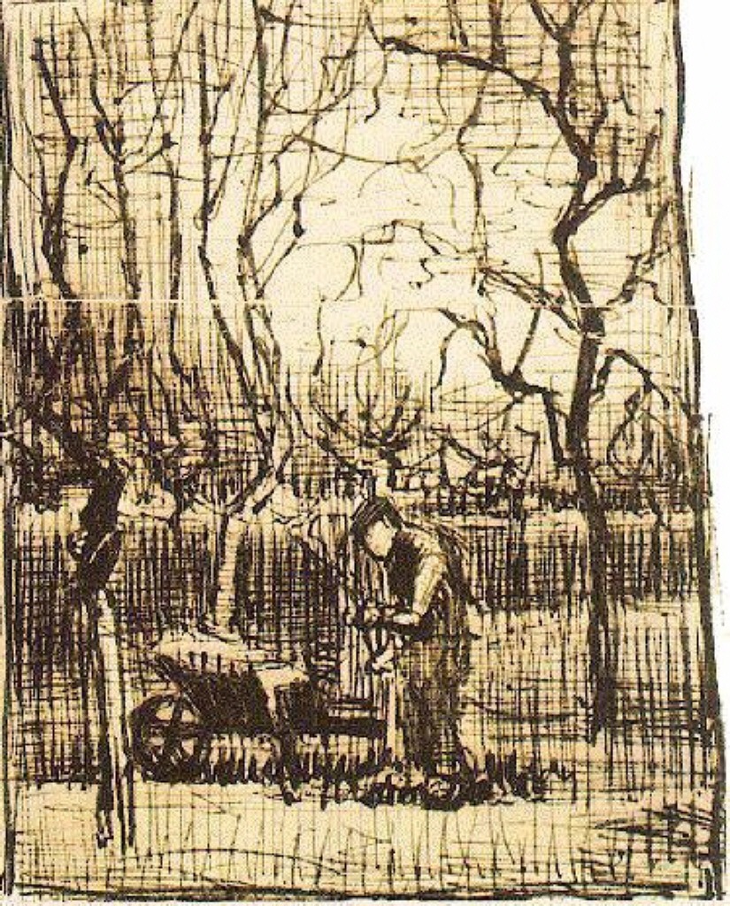 Gardener with a Wheelbarrow (1884) Vincent van Gogh tablo - Dekolata