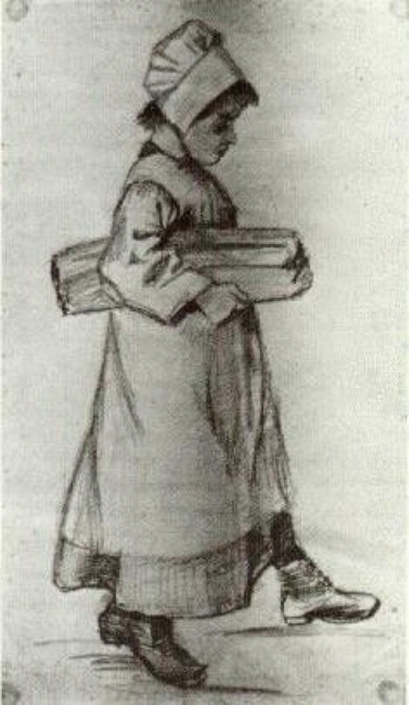 Girl Carrying a Loaf of Bread (1882) – Vincent van Gogh Tablo