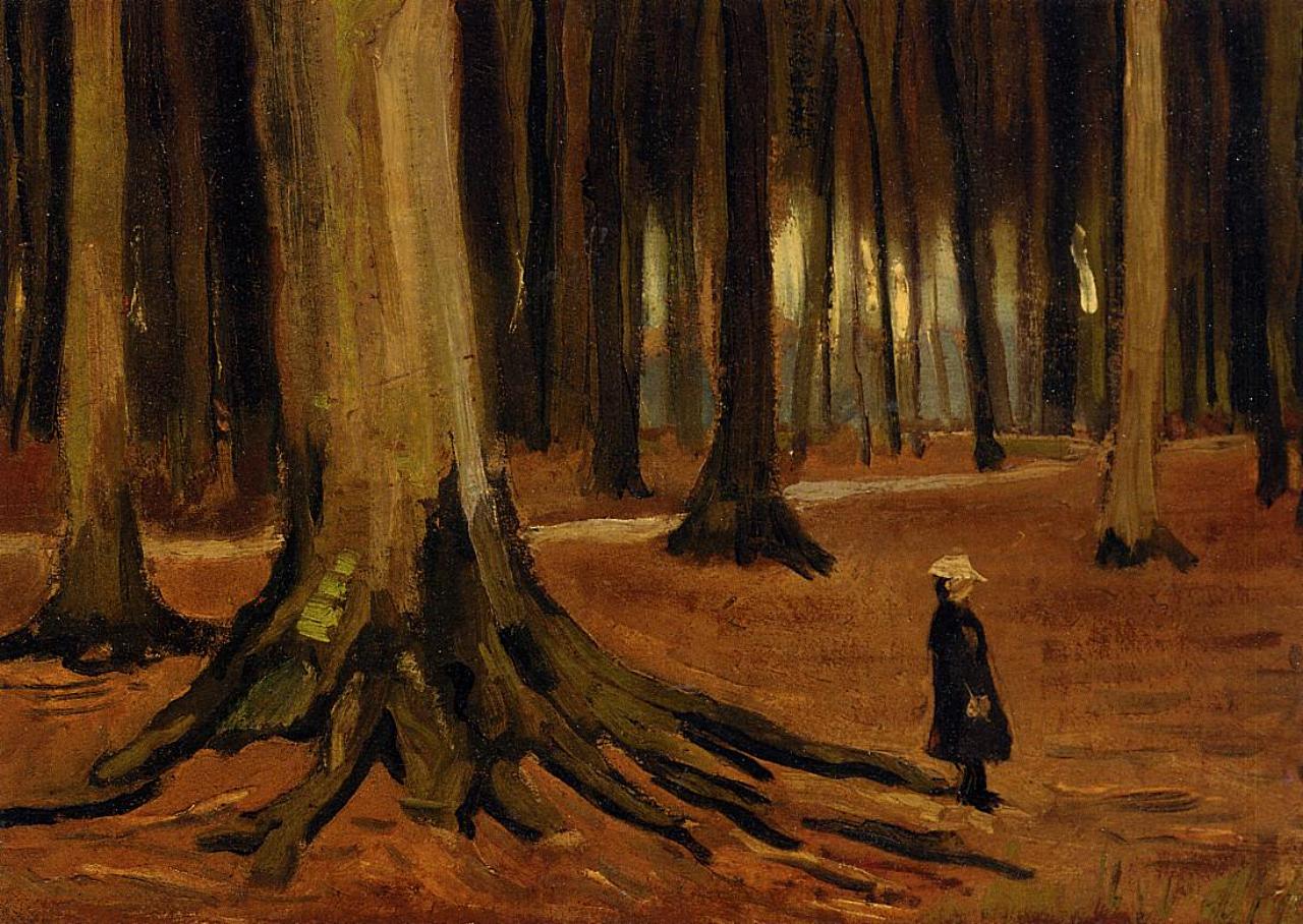 Girl in the Woods (1882) Vincent van Gogh tablo - Dekolata