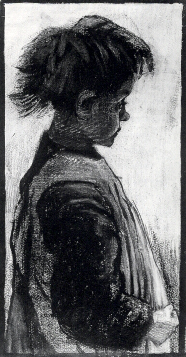 Girl with Pinafore, Half Figure (1883) – Vincent van Gogh Tablo