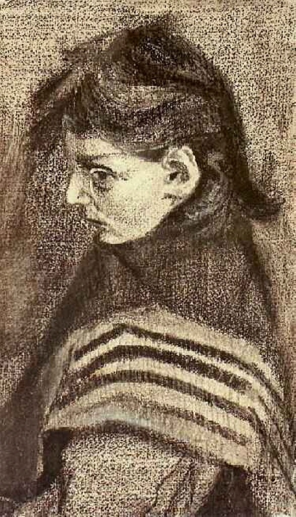 Girl with Shawl, Half Figure (1883) Vincent van Gogh tablo - Dekolata