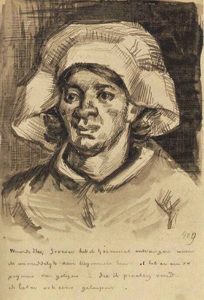 Gordina de Groot, Head (1885) Vincent van Gogh tablo - Dekolata