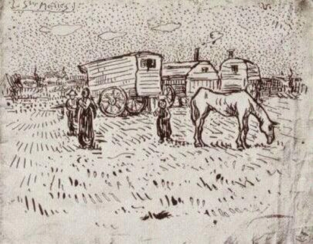 Gypsies at Saintes Maries (1888) Vincent van Gogh tablo - Dekolata