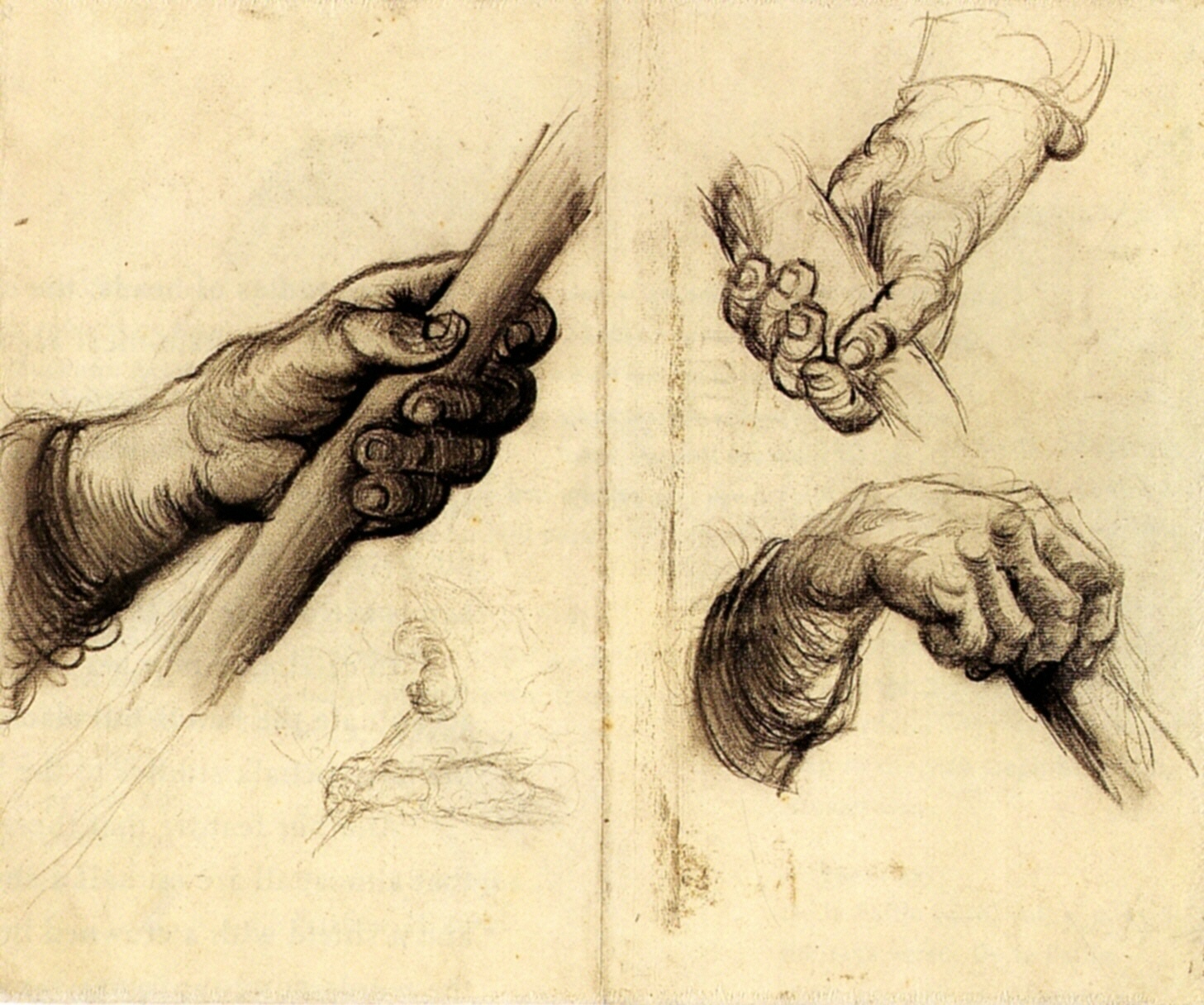 Hands with a Stick (1885) Vincent van Gogh tablo - Dekolata