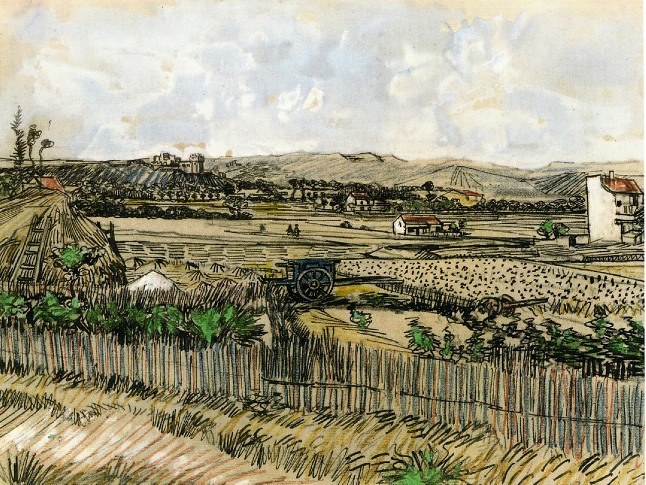 Harvest in Provence, at the Left Montmajour (1888) Vincent van Gogh tablo - Dekolata