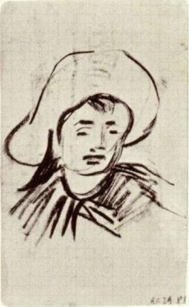 Head of a Boy with Broad Brimmed Hat (1890) Vincent van Gogh tablo - Dekolata