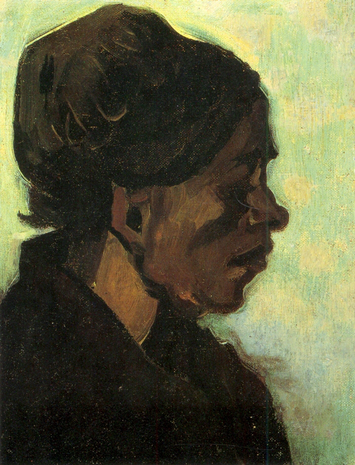 Head of a Brabant Peasant Woman with Dark Cap (1885) Vincent van Gogh tablo - Dekolata