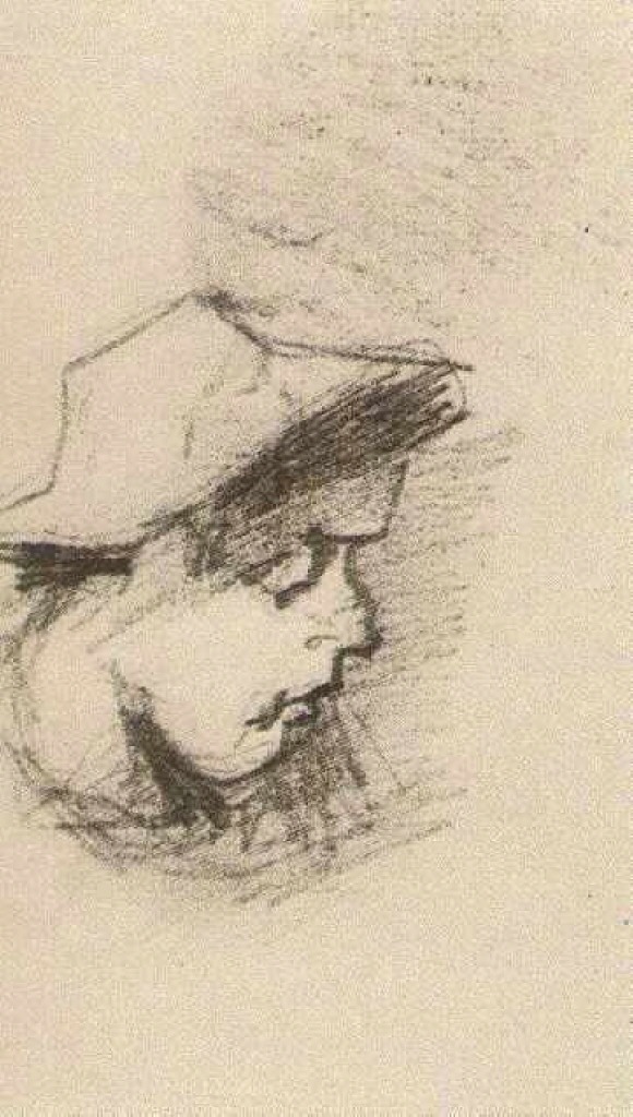 Head of a Man with Straw Hat (1885) Vincent van Gogh tablo - Dekolata