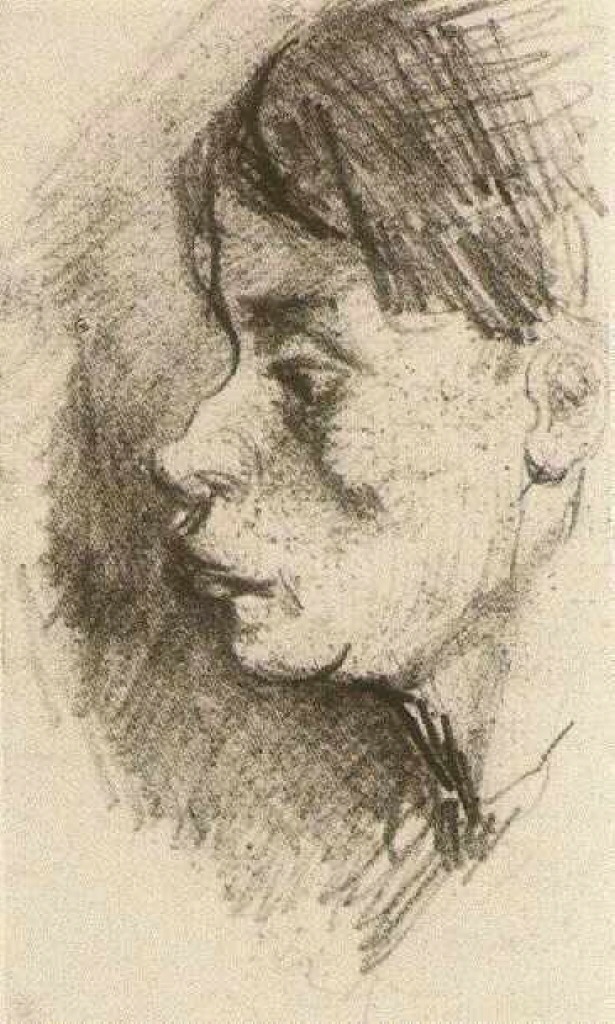 Head of a Peasant Woman, Bareheaded (1884) – Vincent van Gogh Tablo