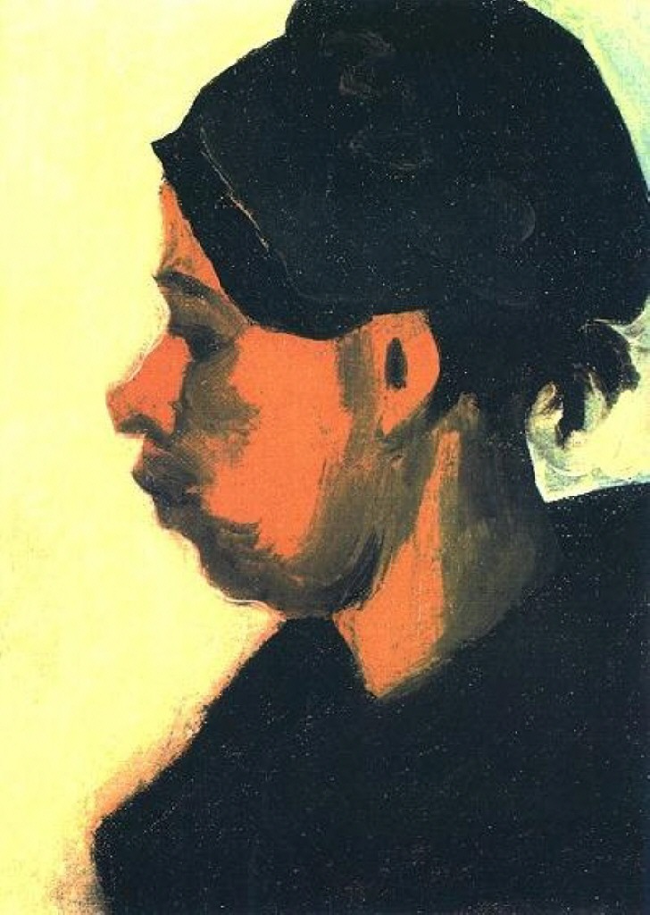 Head of a Peasant Woman with Dark Cap (1885) Vincent van Gogh tablo - Dekolata