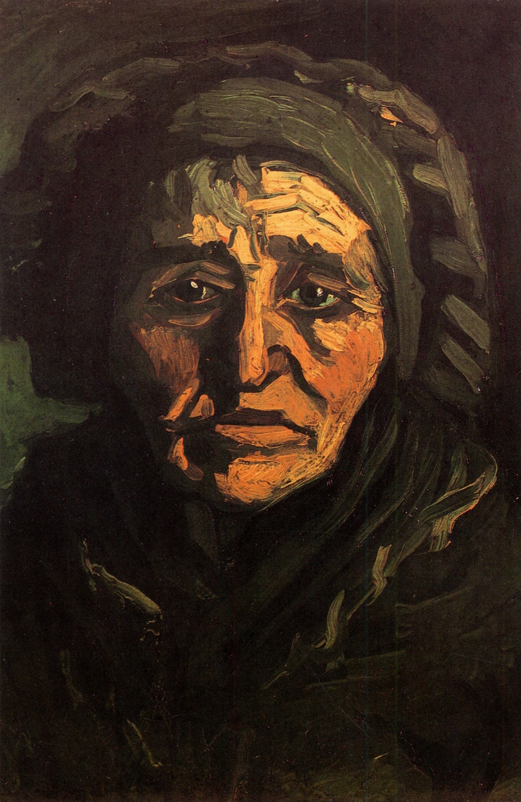 Head of a Peasant Woman with Greenish Lace Cap (1885) Vincent van Gogh tablo - Dekolata