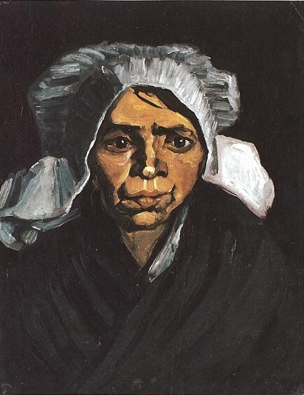 Head of a Peasant Woman with White Cap (1884) Vincent van Gogh tablo - Dekolata