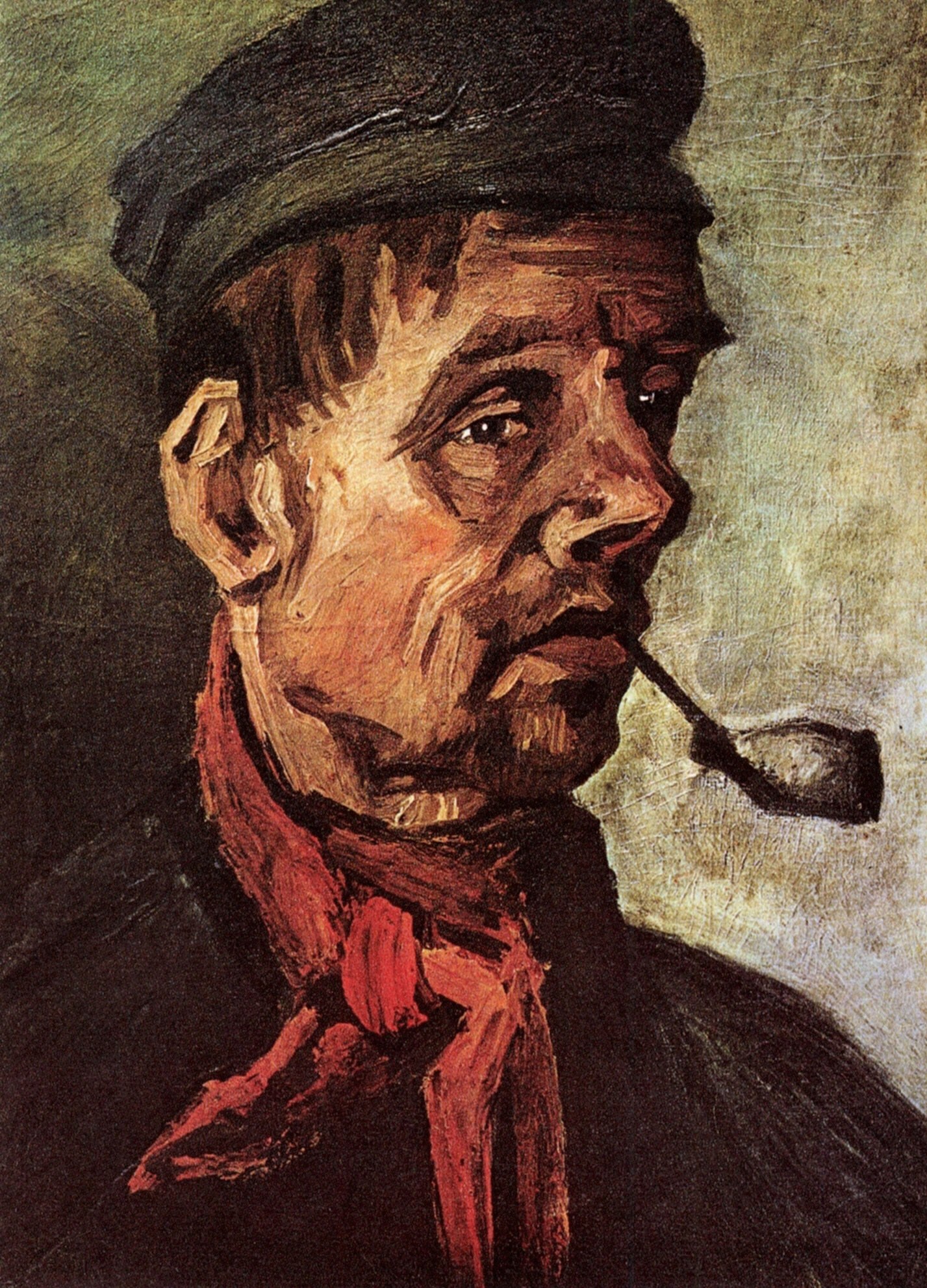 Head of a Peasant with a Pipe (1885) – Vincent van Gogh Tablo