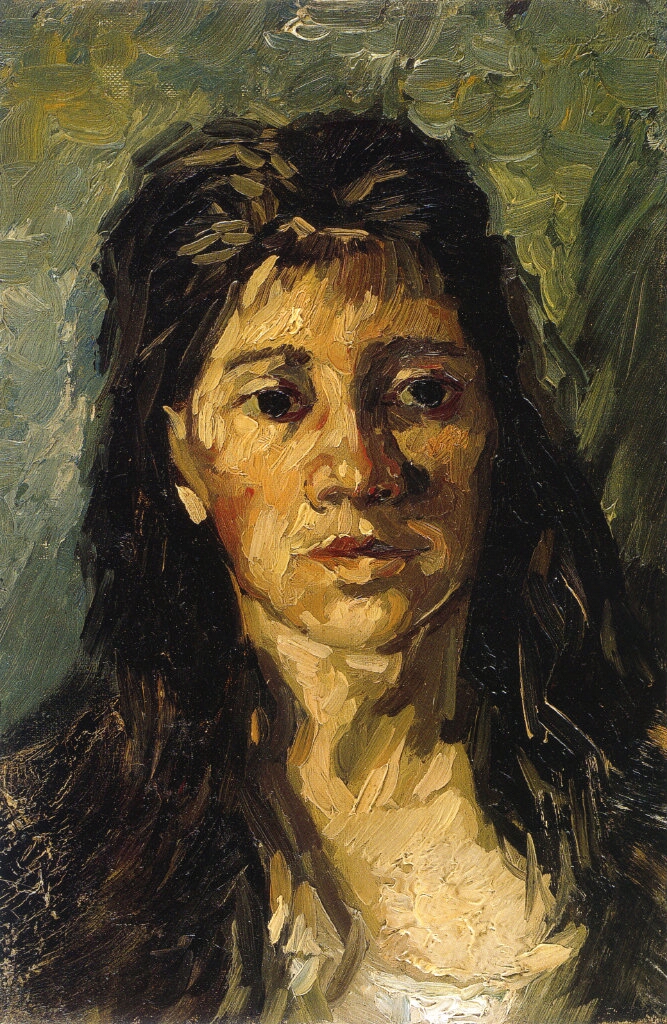 Head of a Woman with her Hair Loose (1885) – Vincent van Gogh Tablo