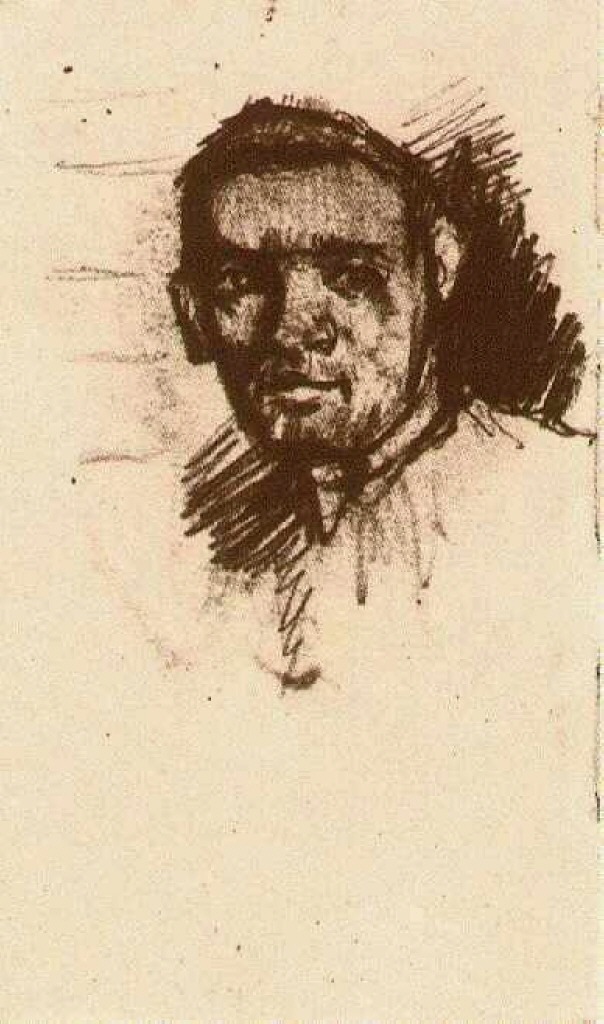 Head of a Young Man, Bareheaded (1884) Vincent van Gogh tablo - Dekolata