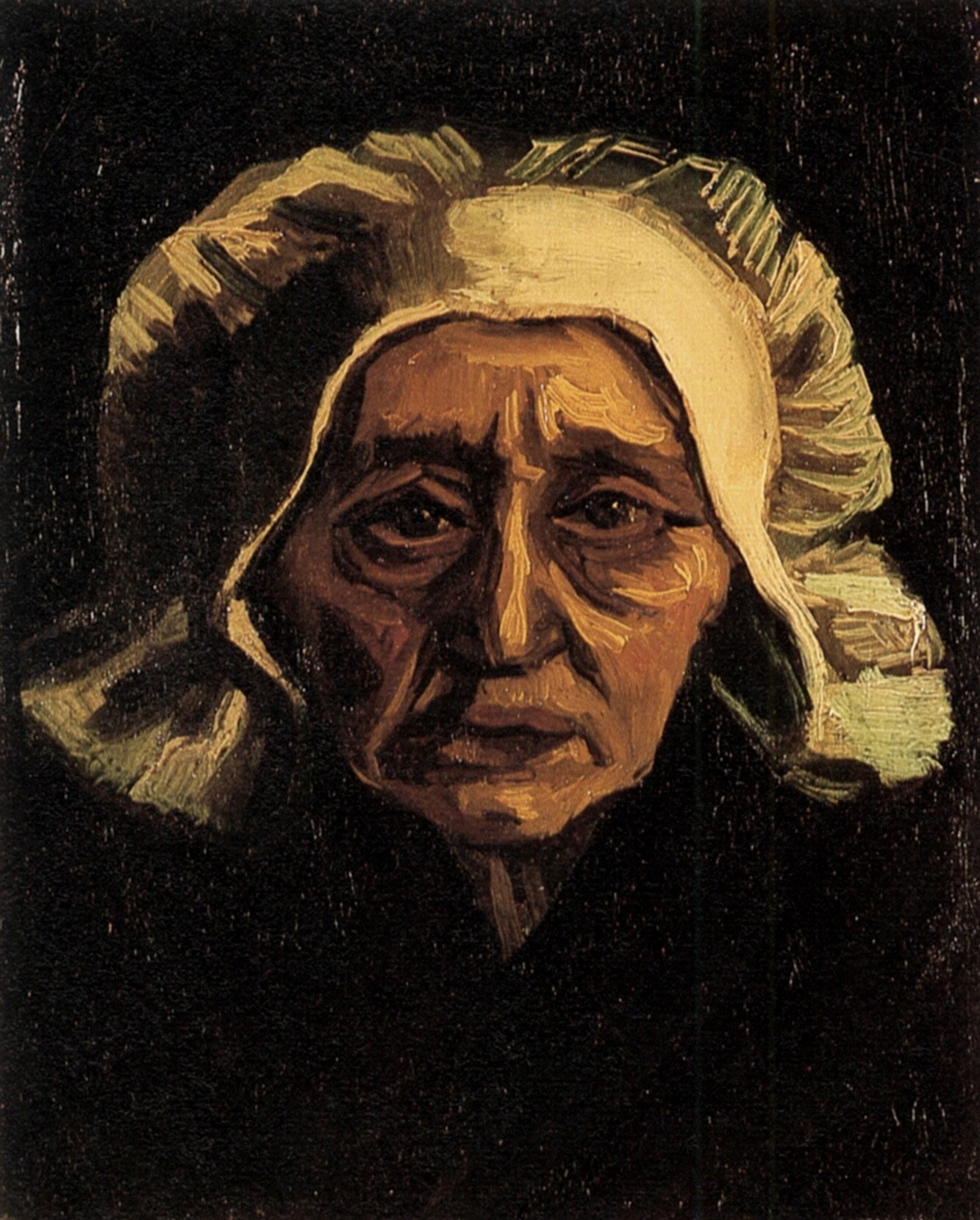 Head of an Old Peasant Woman with White Cap (1884) Vincent van Gogh tablo - Dekolata