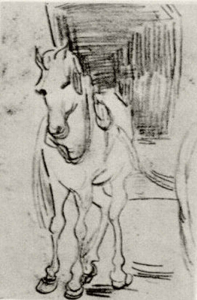 Horse and Carriage (1890) – Vincent van Gogh Tablo