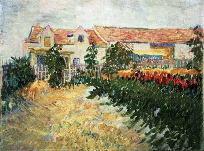 House with sunflowers (1887) Vincent van Gogh tablo - Dekolata