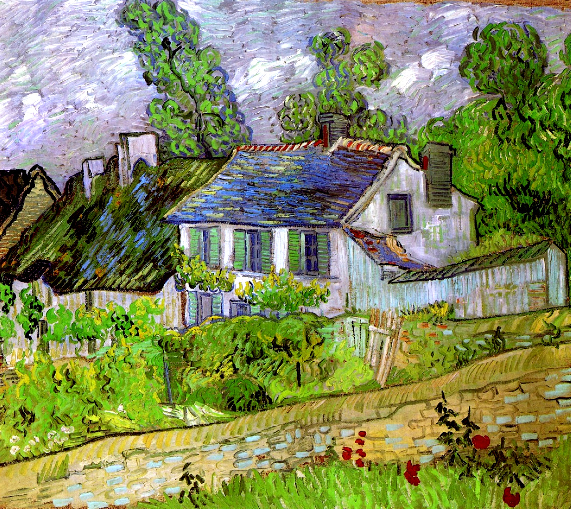 Houses in Auvers (1890) Vincent van Gogh tablo - Dekolata