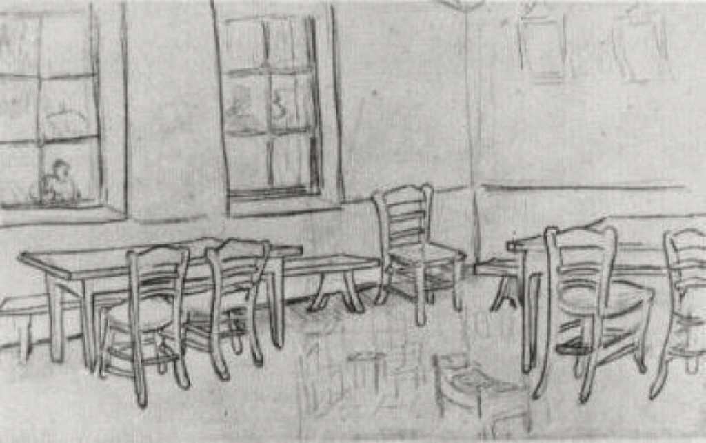 Interior of a Restaurant (1888) – Vincent van Gogh Tablo