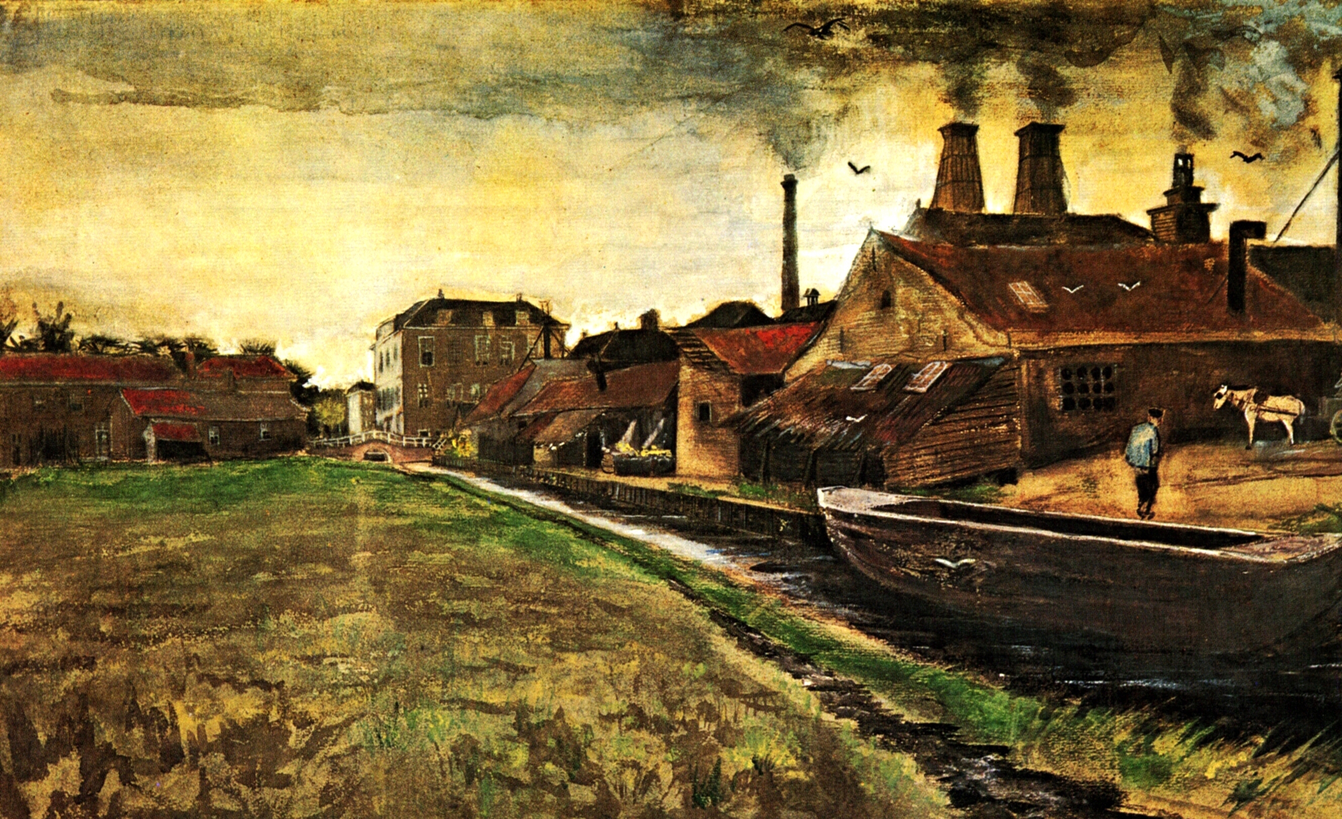 Iron Mill in The Hague (1882) Vincent van Gogh tablo - Dekolata