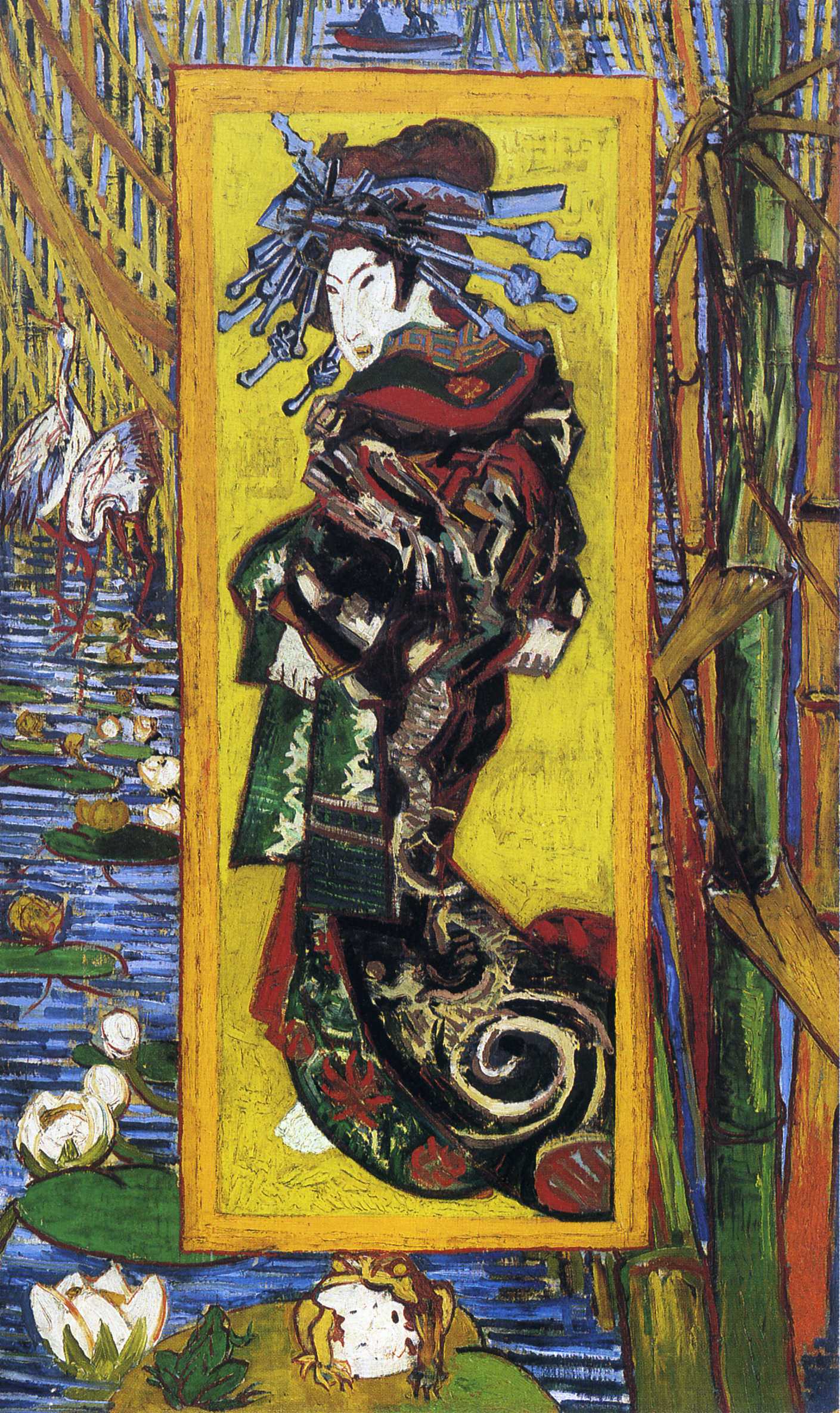 Japonaiserie Oiran (after Kesai Eisen) (1887) Vincent van Gogh tablo - Dekolata