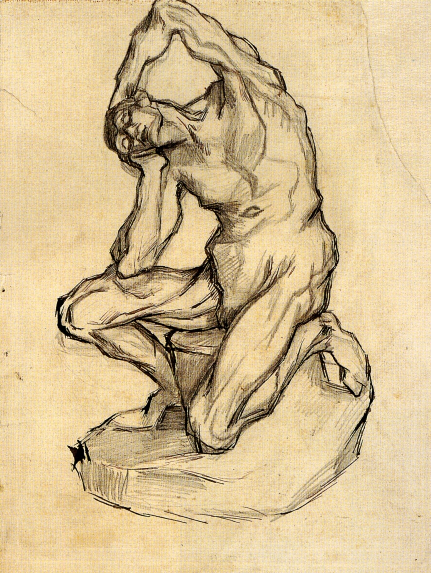 Kneeling Ecorche (1887) Vincent van Gogh tablo - Dekolata
