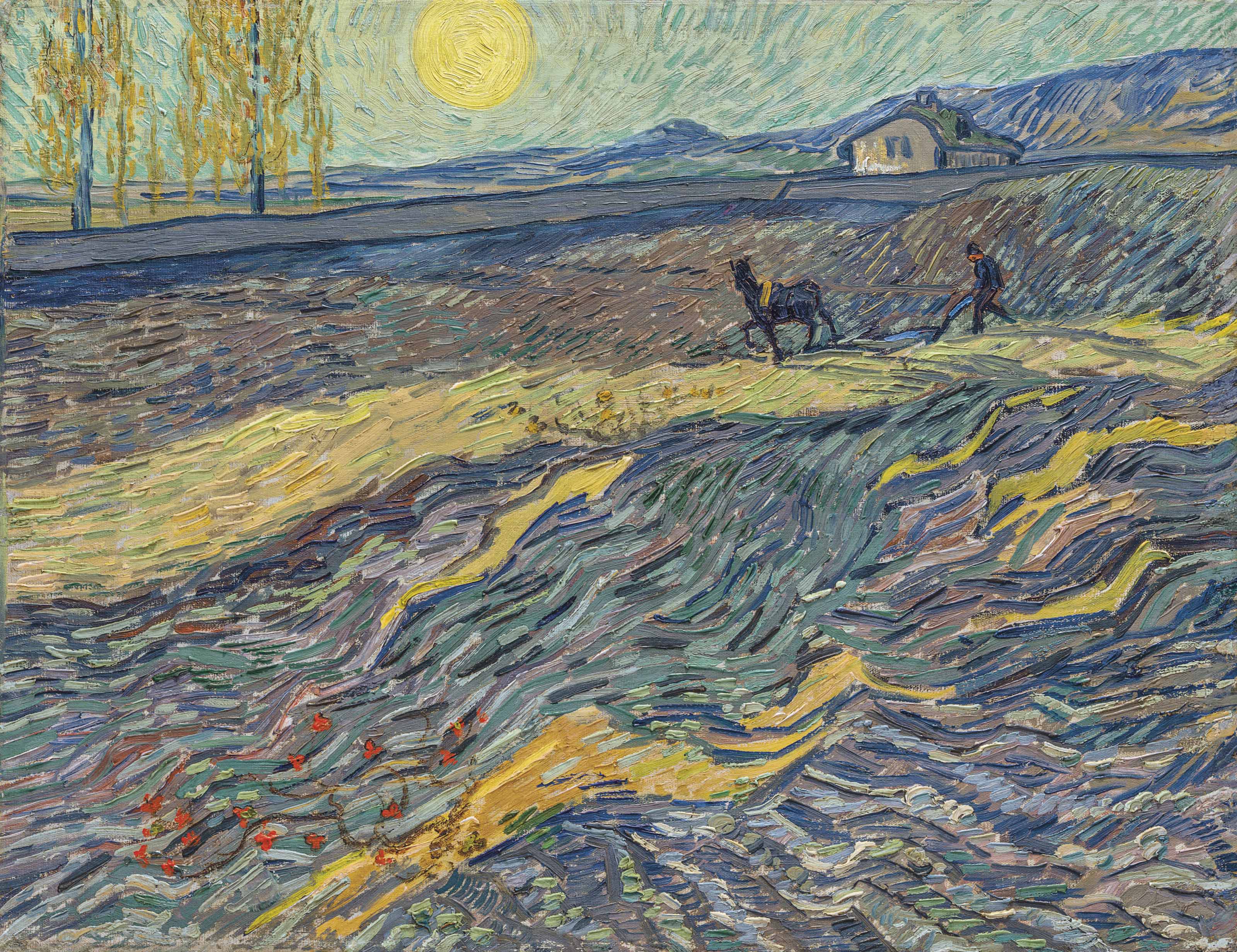 Laboureur dans un Champ (1889) Vincent van Gogh tablo - Dekolata
